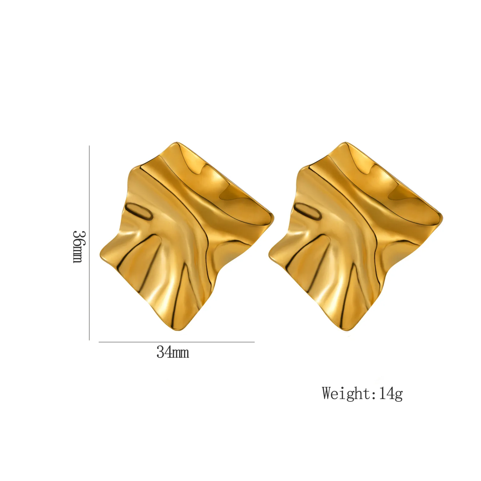 Folded Square Earrings